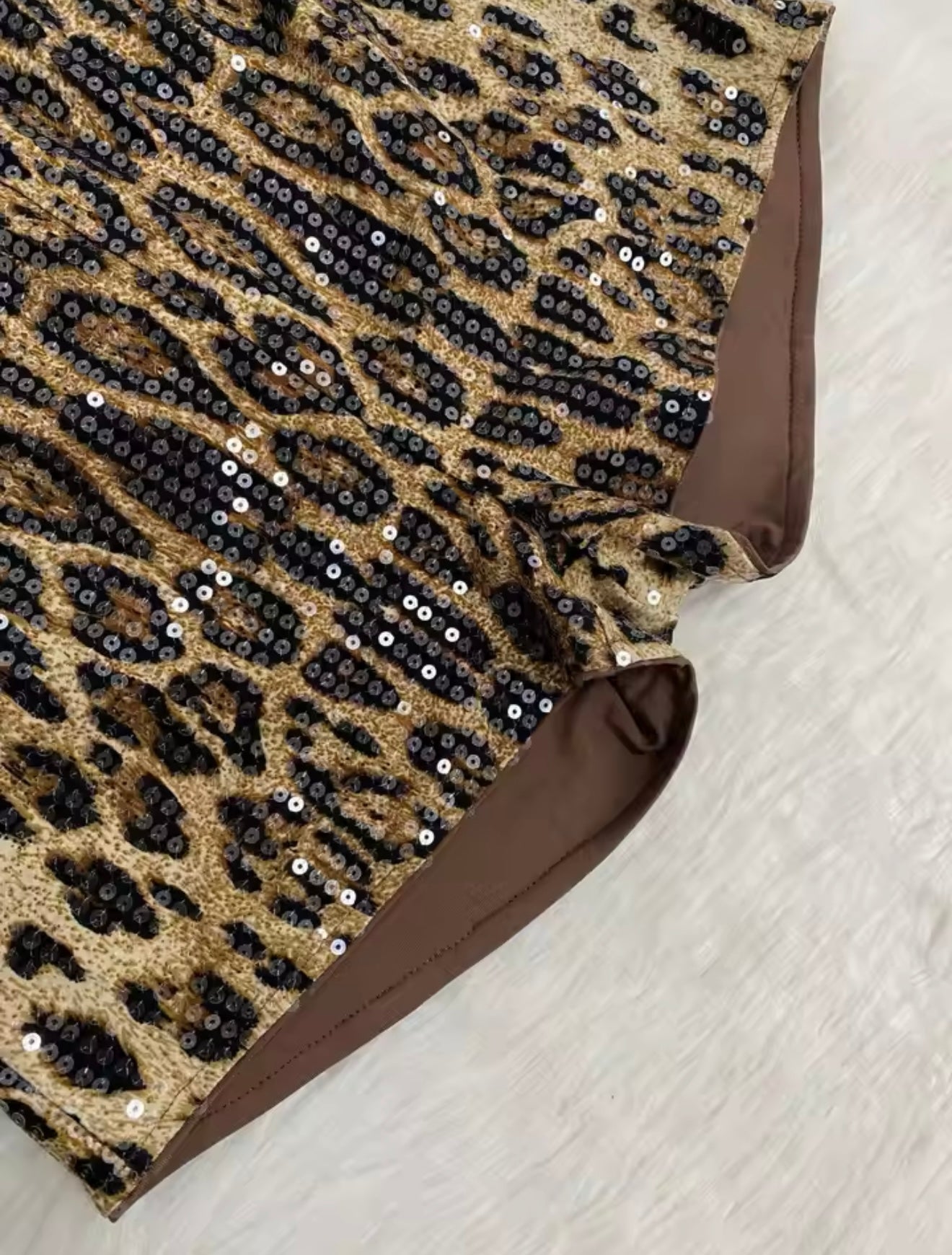 Sequin cheetah print shorts