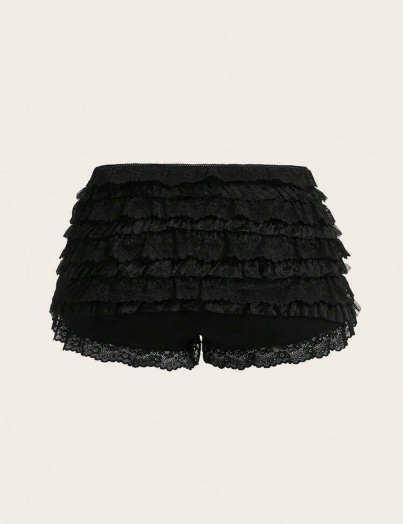 Lace layered mini shorts