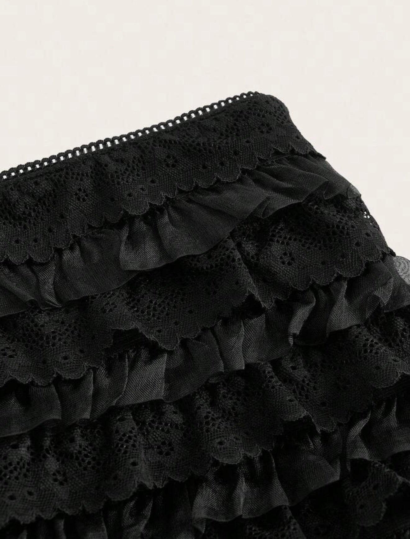 Lace layered mini shorts