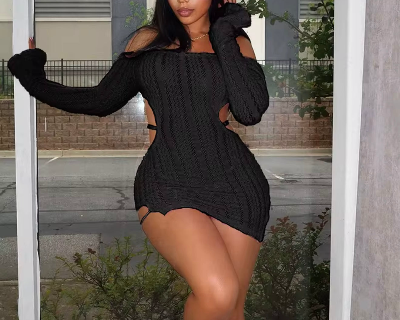 Knit backless dress
