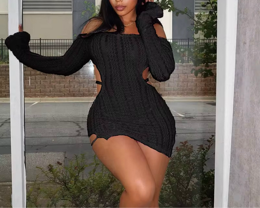 Knit backless dress